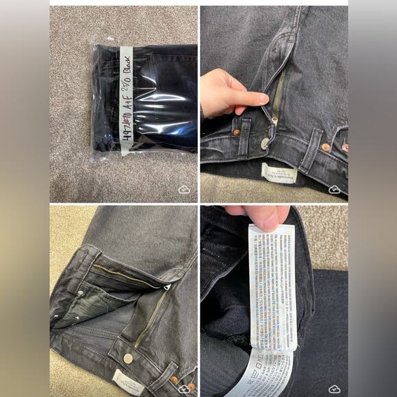 Abercrombie & Fitch the 90s relaxed jeans high rise womens 0/25xs black stretch - Picture 6 of 12